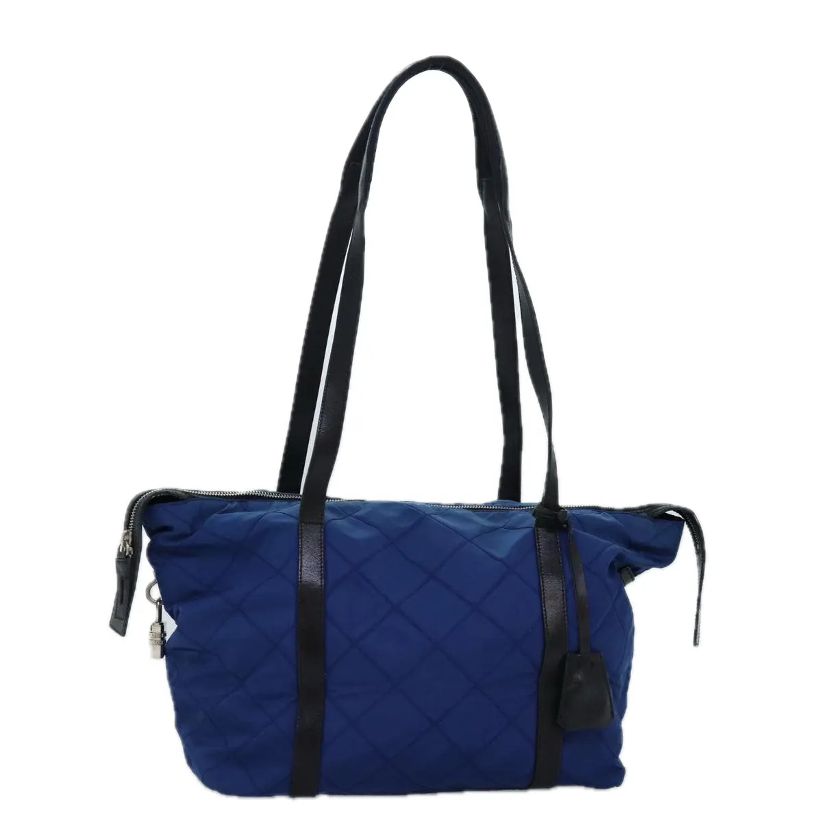 Trendy Inspired Prada Tote Bag Nylon Blue Auth 74236