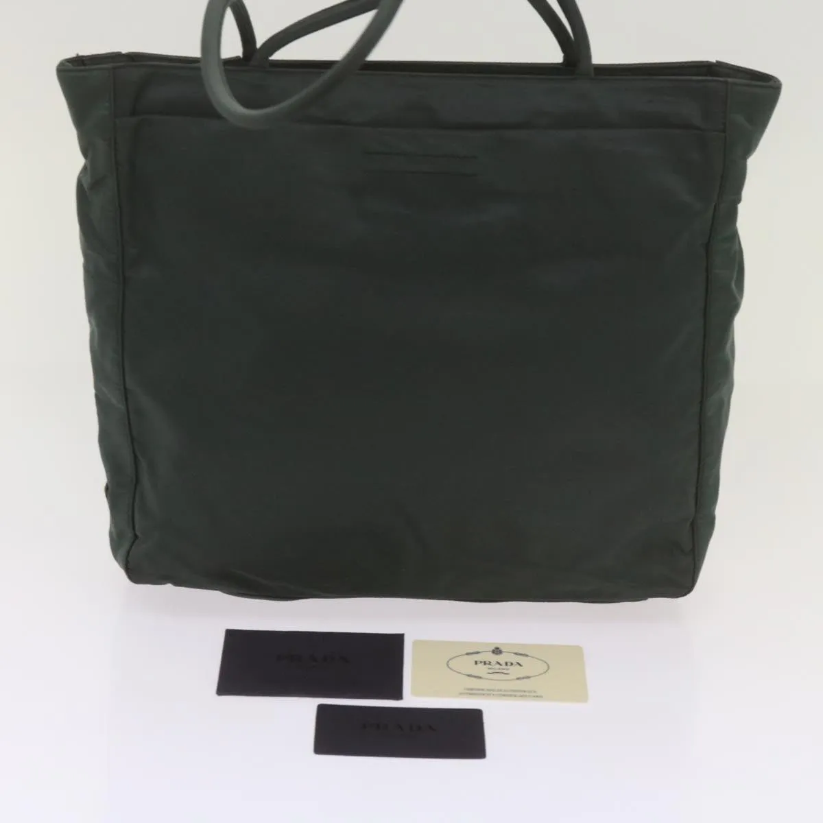 Trendy Inspired Prada Tote Bag Nylon Green Auth Yk11239