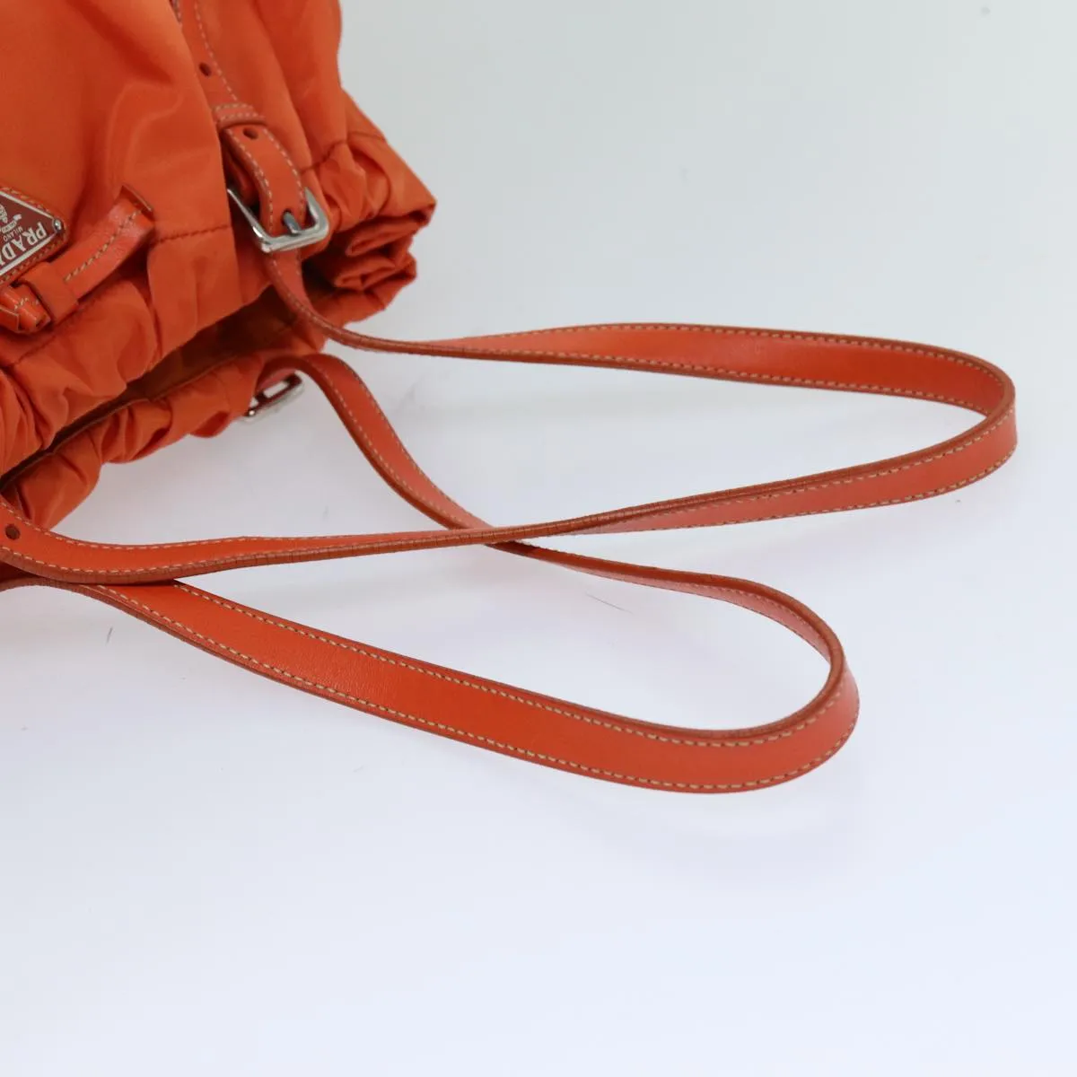 Trendy Inspired Prada Tote Bag Nylon Orange Auth 75692