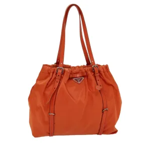 Trendy Inspired Prada Tote Bag Nylon Orange Auth 75692