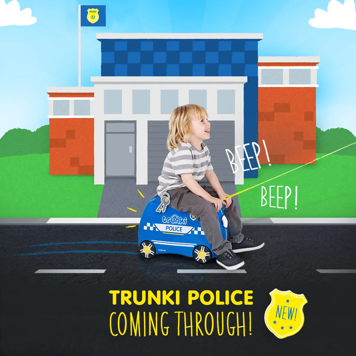 Trunki Ride-on Luggage - Percy Police Car